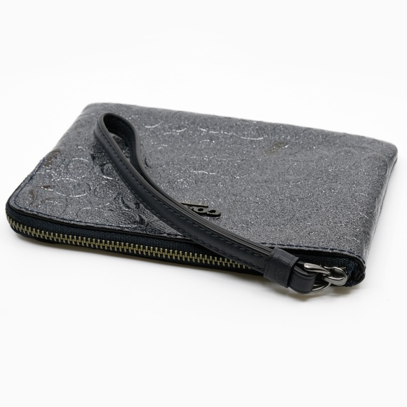 COACH Signature Embossed Patent Leather Wristlet - Picture 11 of 13